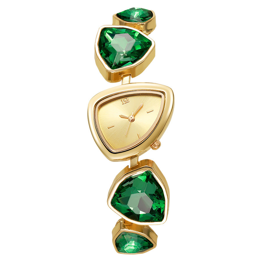 New arrival high-looking fashion women's accessible luxury irregular diamond-encrusted watch crystal niche high-looking quartz women's watch wholesale