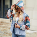 European and american cross-border e-commerce women's apparel:  independent store autumn new arrival - washed color block long sleeve denim jacket top