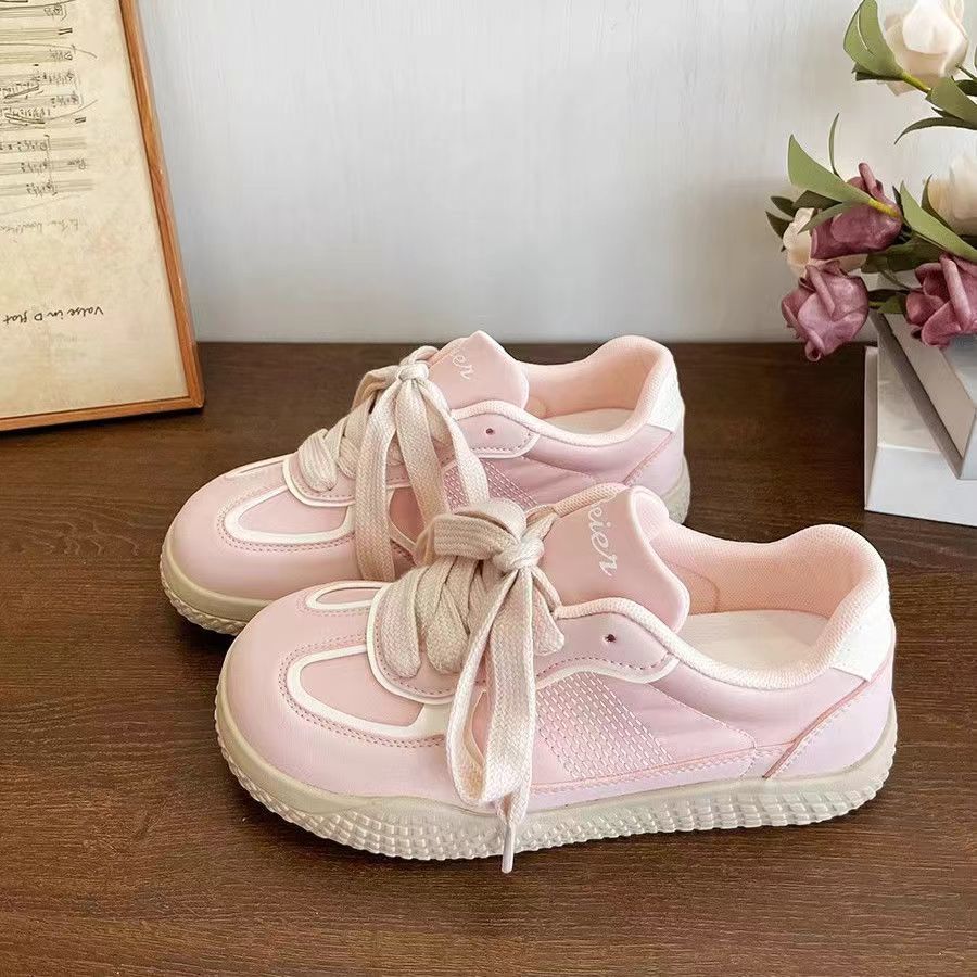 Retro niche German training women's 2024 summer new little white shoes student versatile breathable casual muffin baseplate shoes