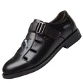 New arrival business hole cool leather shoes men's casual wedding groom british sandals summer breathable youth pointed toe men's shoes