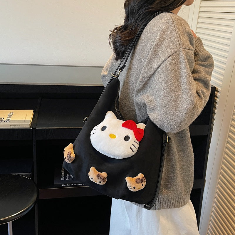 retro frosted shoulder bag women's new trendy versatile crossbody bag student school commuter backpack