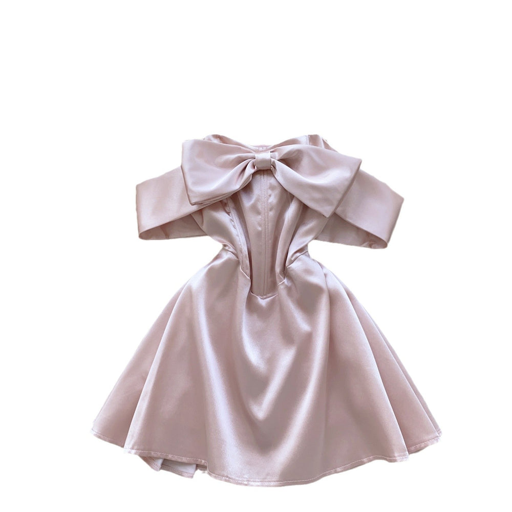 Birthday party dress - 3d butterfly, strapless, off-the-shoulder, spaghetti strap, boned waist, a-line, satin mini dress