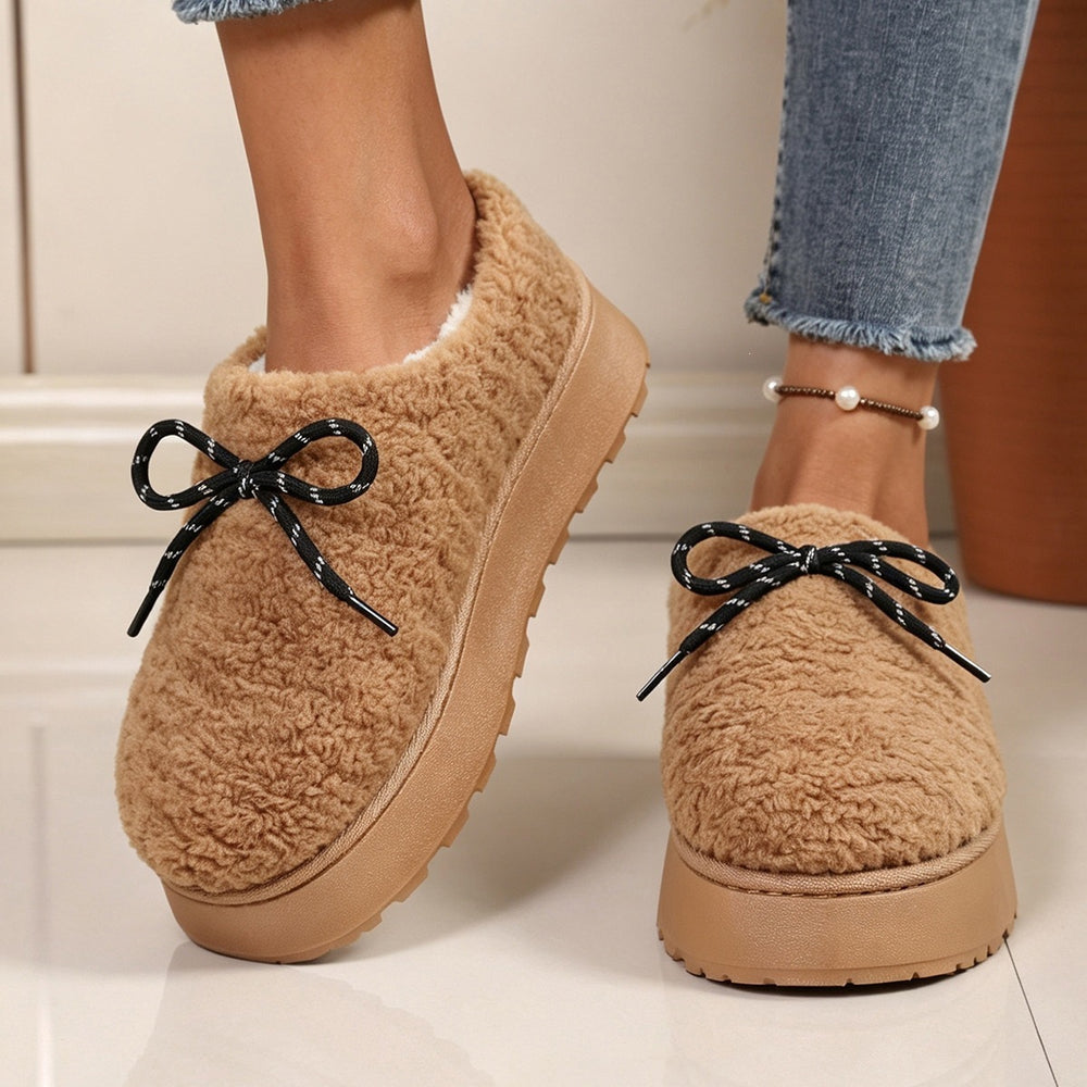 Wholesale women's plus size winter  new fleece-lined ankle boots with straps and thick soles - wool, fleece, and cotton snow boots