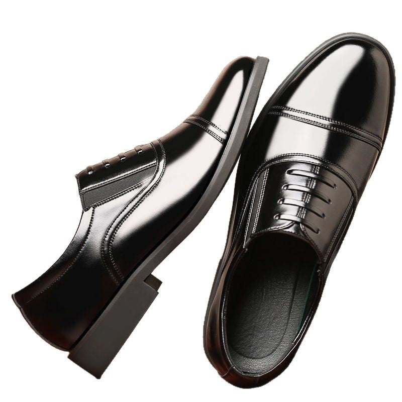 High-quality men's genuine leather dress shoes - premium grade, 100% cowhide leather. clearance sale! business casual, durable, and slip-resistant