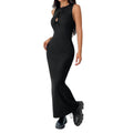 hot-selling women's spring/summer new arrivals: minimalist chic dress - round neck, sleeveless, slim-fit maxi dress