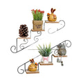 American country pastoral creative staircase shape cafe clothing store wall decoration wall hanging flower rack shelf wall hanging