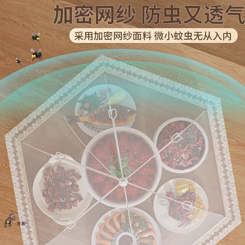 Cover for vegetables, household dining table, food dust cover, extra large kitchen anti-mosquito cover for leftovers, bowl cover, foldable