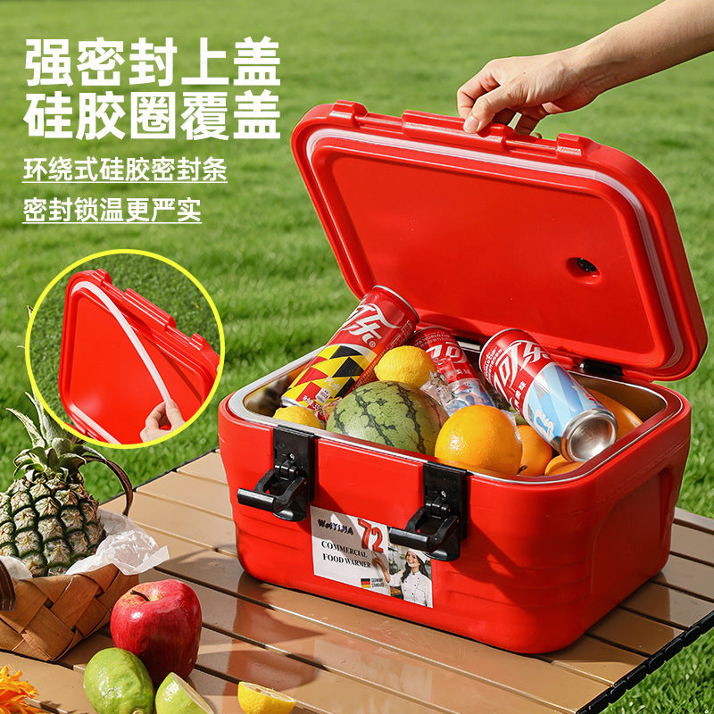 insulated cooler set, portable outdoor camping food refrigeration and preservation box, 48-hour cold and hot storage container