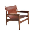 Vintage saddle chair - home living room balcony retro solid wood single leisure chair - designer style light luxury sofa chair