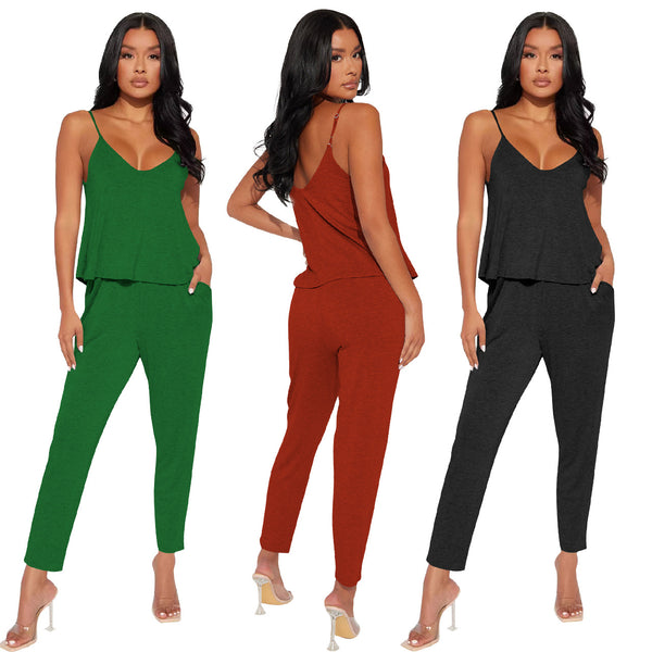YD8754-A7 special products are non-refundable and non-exchangeable. European and American women's clothing is fashionable and sexy. Two-piece set of imitation cotton suspenders.
