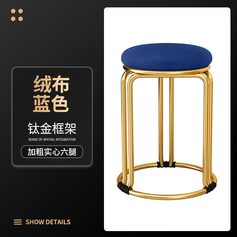 Round stool for home modern casual dining table high stool plastic stackable chair accessible luxury dining chair spare small round stool