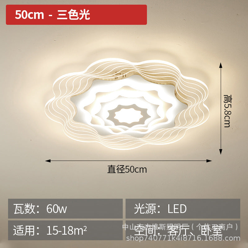 Modern minimalist wavy lotus ceiling light - gold trim, irregular cloud design - perfect for living rooms, master & guest bedrooms