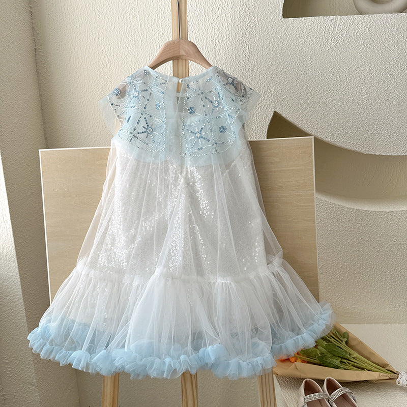 【clearance】girls' summer dress - super stylish princess dress, frozen elsa style