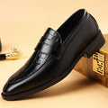 2025 men's leather dress shoes - new business casual style, british & korean design, pointed toe, plus sizes available