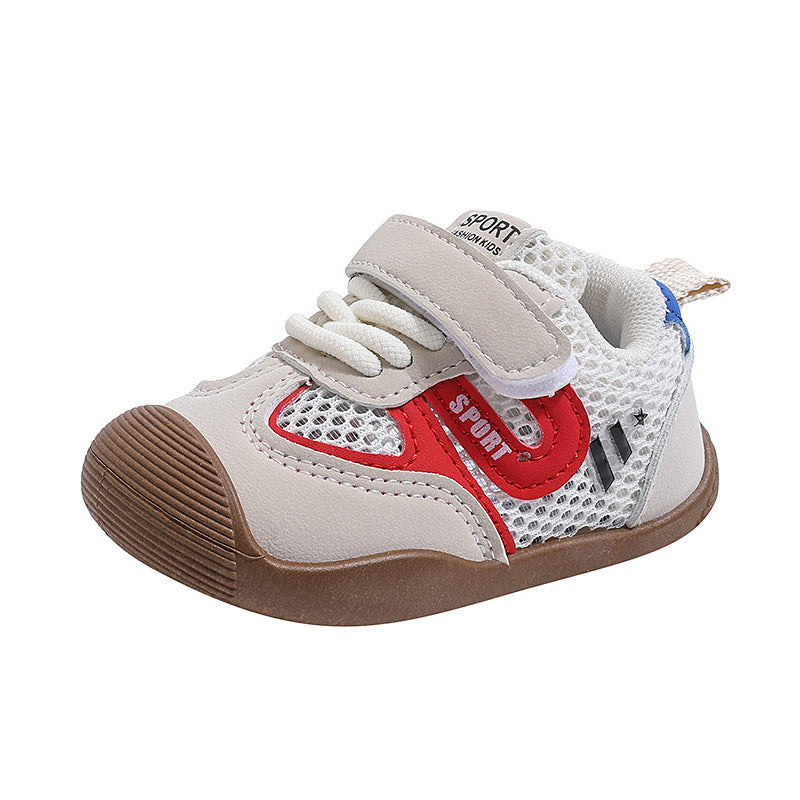 spring/summer new collection: baby soft-soled prewalker shoes, girls' functional shoes, anti-slip, anti-kick, breathable mesh single shoes for babies