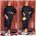 African women's clothing  fashion solid color plus size mother's dress irregular chiffon cross-border dress