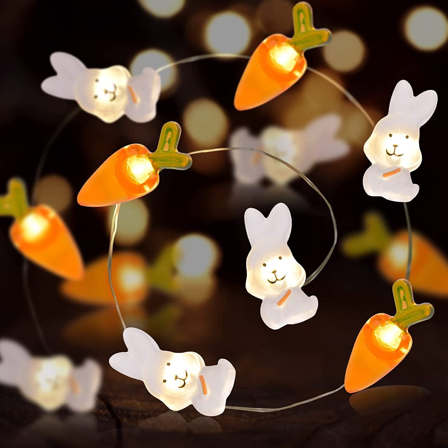 Cross-border new products, Easter carrot rabbit decorative lights, chick eggs, shell eggs, battery boxes, copper wire light strings.
