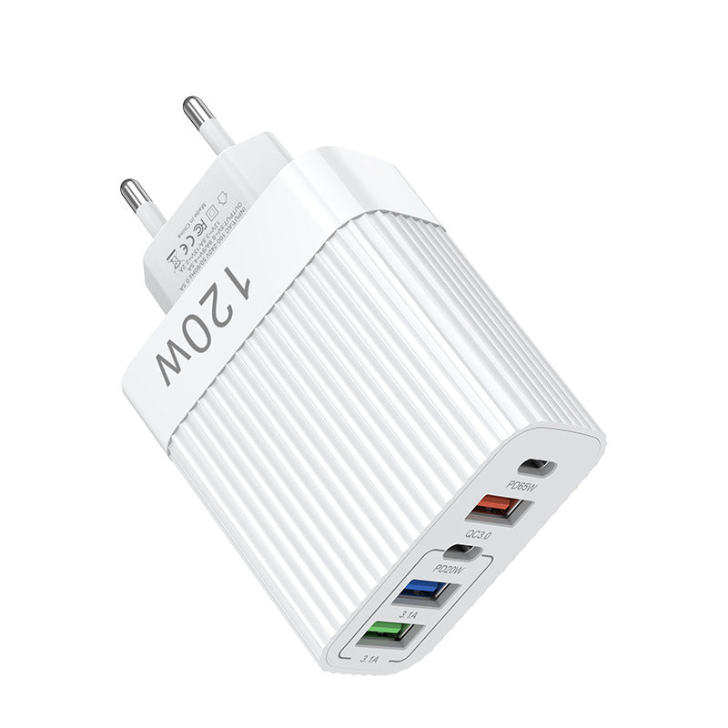 European and american standard multi-port mobile phone charger fast charging head 3usb+2c british standard five-port charging head suitable for huawei and apple