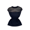 European and american style versatile new half-high neck knit top for women - pure & sexy sheer mesh panel slim-fit summer top