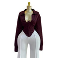 European and american women's clothing  autumn new sweet and chic turn-down collar cinched waist batwing sleeve long-sleeve women's blouse top