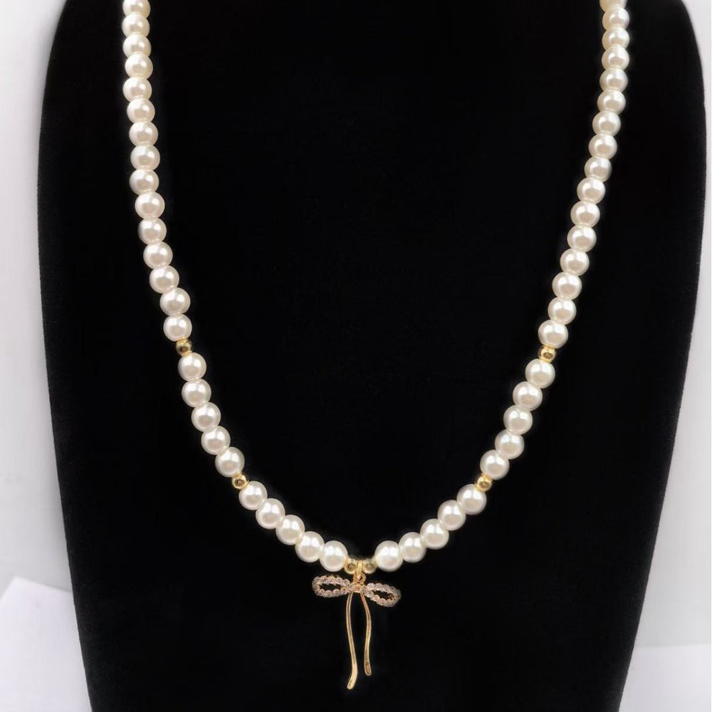 Shijia pearl necklace women's niche styleaccessible luxury design classy fashionelegant clavicle chain necklace sweater chain bead chain