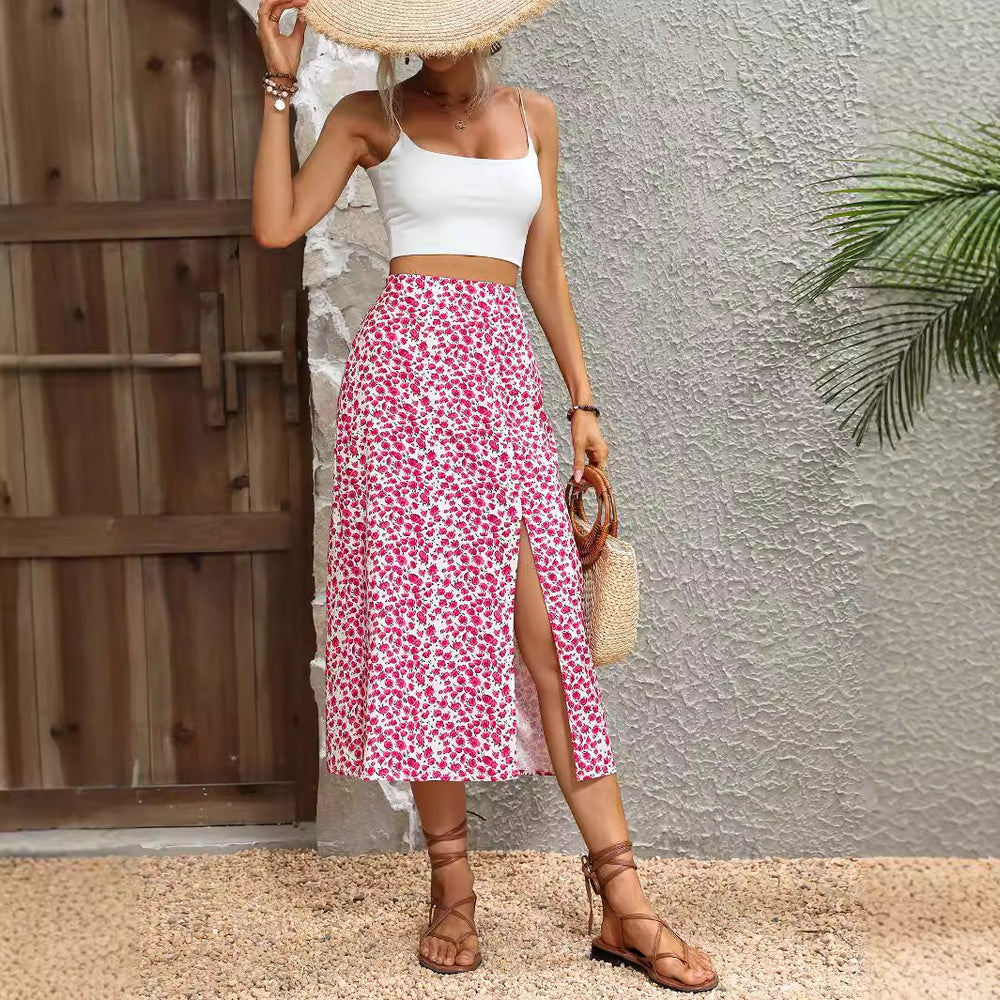 Pre-sale-92158# cross-border fashion women's summer new fashion printed skirt