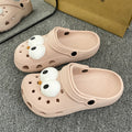 Super cute cartoon clogs for women, perfect for summer wear. new for 2023, these adorable, lightweight, and non-slip eva slippers are ideal for indoor use and feature a closed-toe design