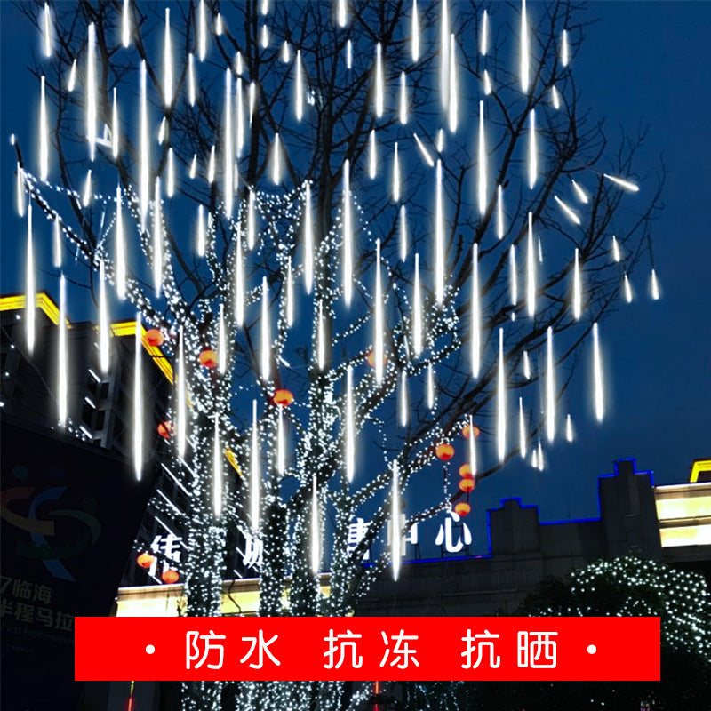 LED solar meteor shower project lighting lantern string outdoor waterproof hanging tree courtyard landscape atmosphere decorative light