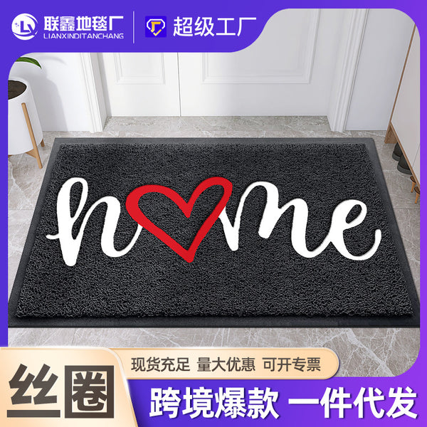 Cross-border delivery of home floor mats  hot-selling popular entrance door foot mats household silk ring floor mats