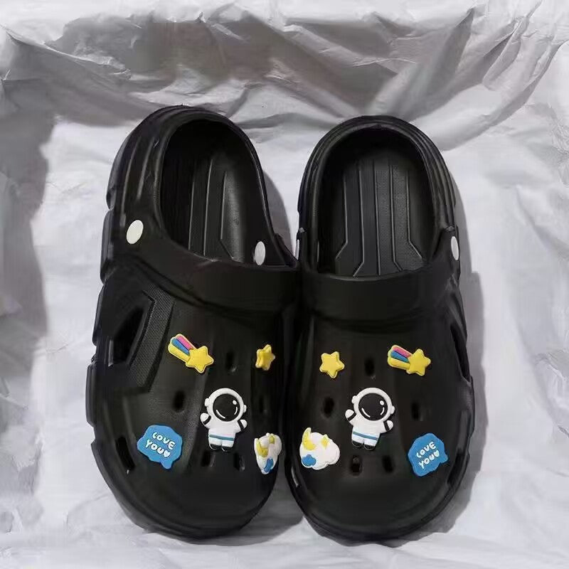 New arrival crocs women's couple style nurse outwear outdoor shit feeling toe-cap beach sandals slippers thick sole men's shoes