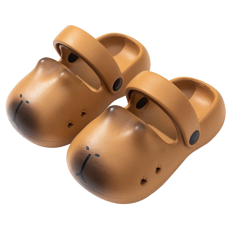 Capybara slippers - kids' clogs, boys' summer cartoon soft sole indoor/outdoor baby beach sandals