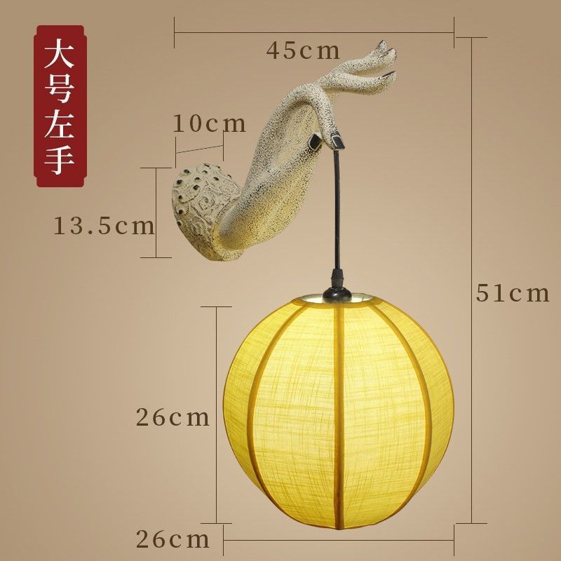 Creative new chinoiserie wall lamp tv wall corridor aisle courtyard balcony bedroom bedside lamp stairs lotus wall lamp