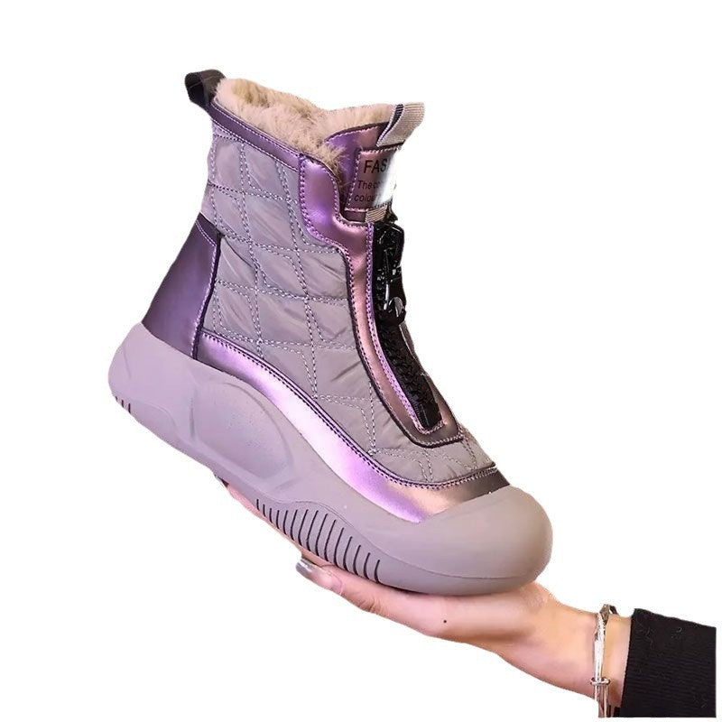 Snow boots women's winter velvet thickened waterproof and non-slip women's shoes new 2024 popular autumn and winter short boots cotton shoes