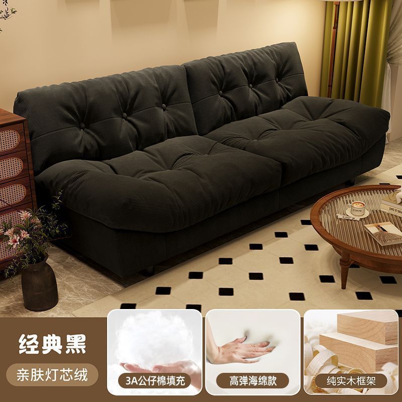 Sofa small apartment living room sofa new arrival double three-person fabric straight row lazy cream style bedroom small sofa