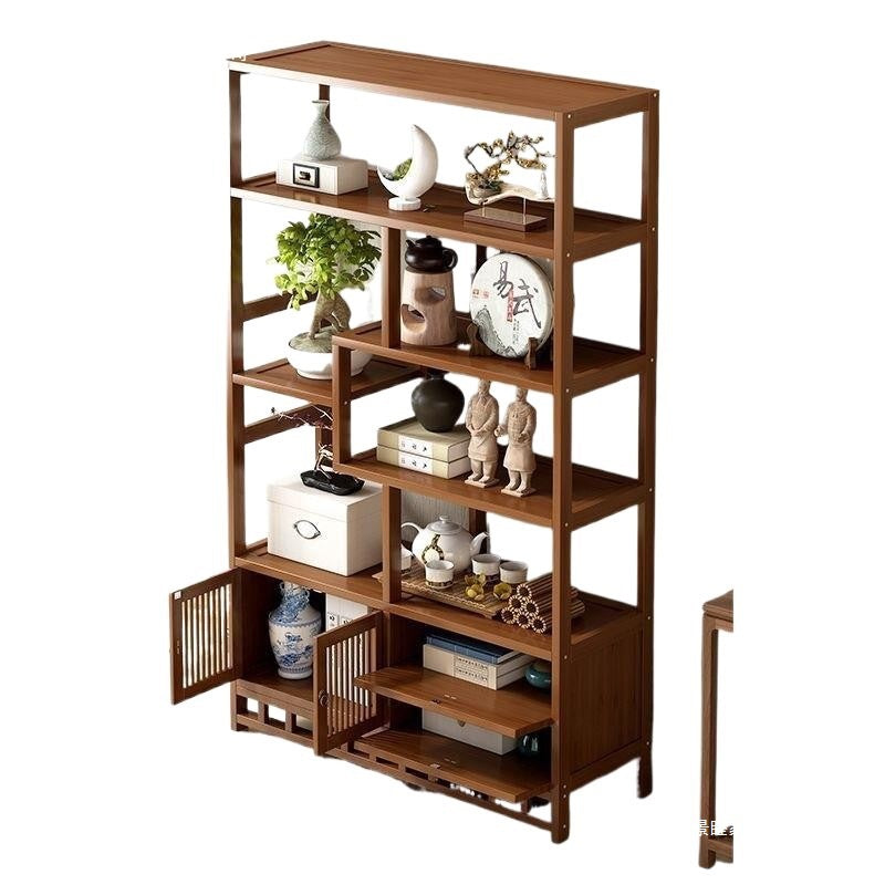New chinoiserie bogu rack tea rack storage rack tea set rack tea display cabinet non-solid wood tea room ornaments duobao pavilion