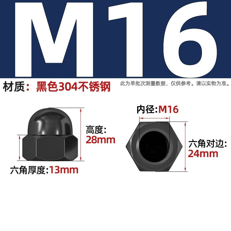 304/201/316 stainless steel round ball head nut cover type decorative screw cap female cap 3M4M5M6M8