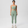 New cloud-feel tank top sports bra yoga set - quick-dry, compression fit, running & casual fitness two-piece outfit