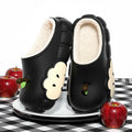 Women's cotton slippers - new 2025 winter collection: red apple design, fleece-lined, warm, indoor/outdoor, non-slip, thick-soled cotton shoes