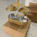 High-end gold stainless steel buffet warming cabinet - large capacity buffet stove for cross-border e-commerce - hotel ready stock wholesale