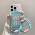 Suitable for apple 16pro creative lanyard card holder mobile phone case iphone11/14 cartoon puppy tpu protective cover