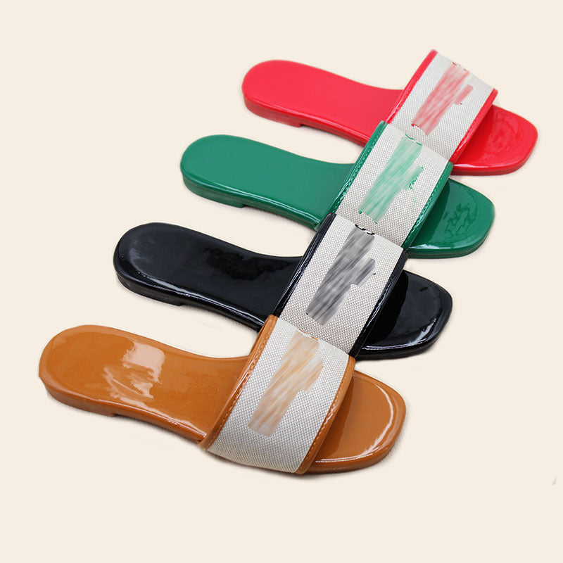 1688 stall spot wholesale craft shoes non-slip summer fashion letter embroidery women's beach slippers Slippers