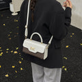 Women's bag 2025 new style shoulder chain crossbody color block fashionable textured large capacity factory direct small square bag