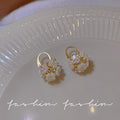 925 sterling silver needle spring/summer floral earrings - elegant, high-end, unique pearl stud earrings - wholesale