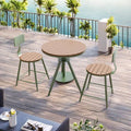 Outdoor casual dining set - waterproof & sun-resistant table and chairs - two chairs included - balcony adjustable round table