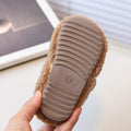 Vancahao girls' fall/winter fleece-lined lambswool outdoor cotton shoes,  new korean style cute fluffy shoes for kids