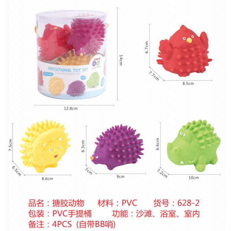 Cross-border  vinyl environmental protection early education shape color cognition bathroom water toy gift stacking music set
