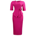 D626  women's summer fashion elegant solid color bodycon ruffle trim 3d floral foreign trade dress