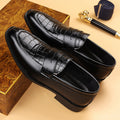 2025 men's leather dress shoes - new business casual style, british & korean design, pointed toe, plus sizes available