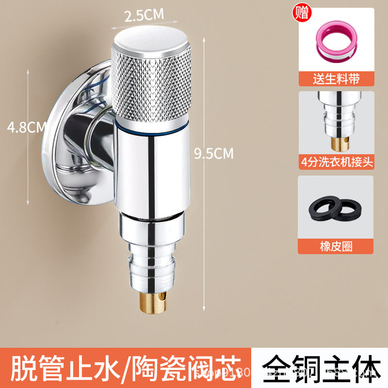 Special snap-on 46-point universal water nozzle drum angle valve connector for all-copper washing machine faucet automatic water stop valve