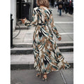 Shipped:  european and american cross-border women's fashion,  independent store new bohemian print dress